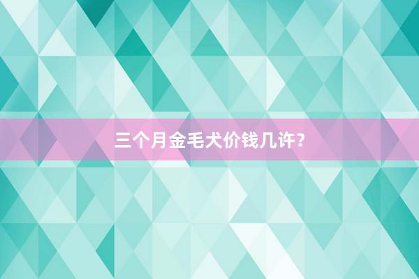 三个月金毛犬价钱几许？